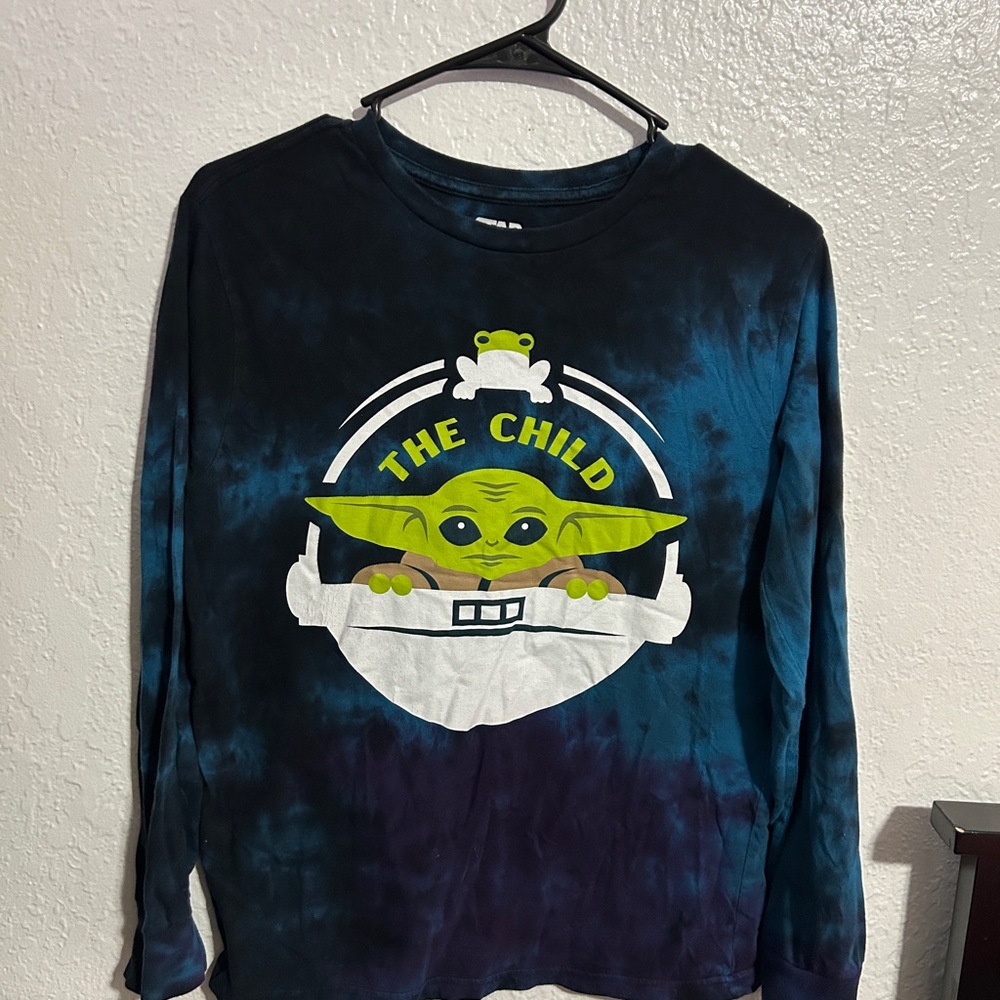 Star Wars The Child Tie-Dye Long Sleeve Tee - Blue and Black